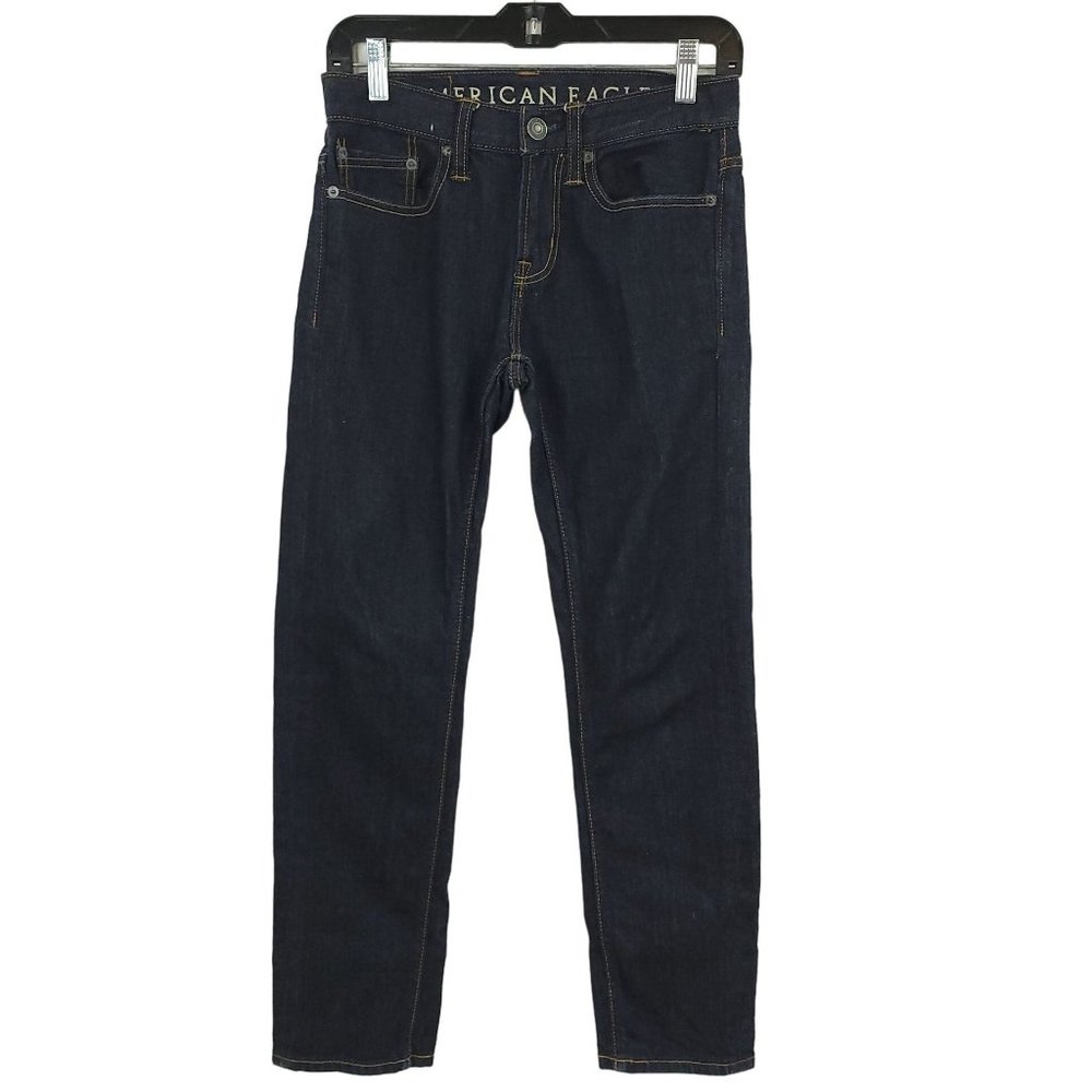 American Eagle Skinny Ankle Jeans Womens Size 26 Mid Rise Dark Wash Denim
